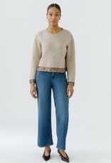 Oui Pullover Light Beige Met Met Pailletten