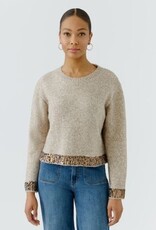 Oui Pullover Light Beige Met Met Pailletten