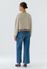 Oui Pullover Light Beige Met Met Pailletten