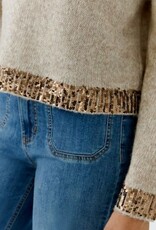 Oui Pullover Light Beige Met Met Pailletten