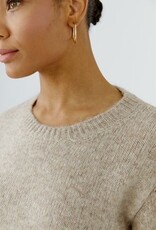 Oui Pullover Light Beige Met Met Pailletten