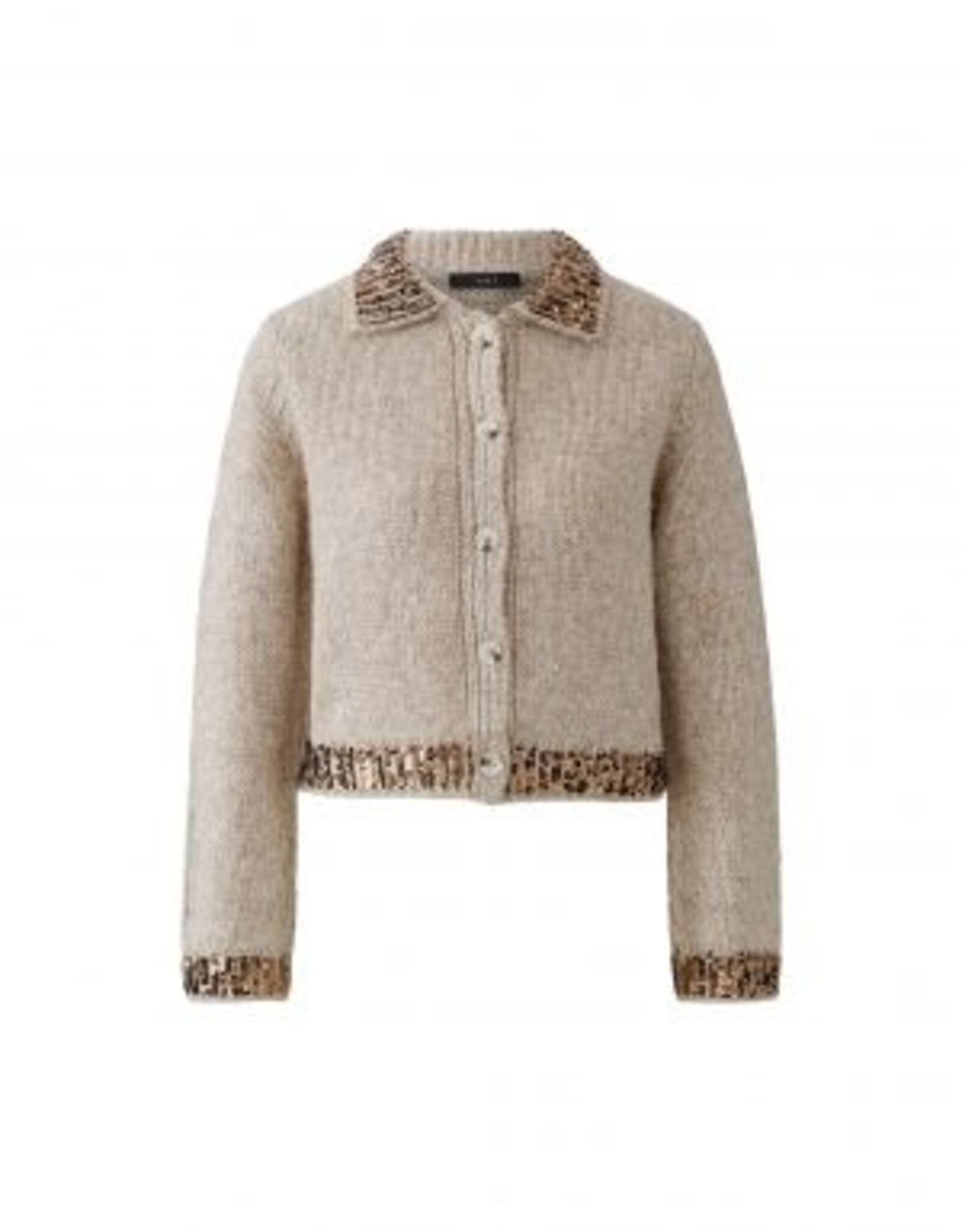 Oui Vest Light Beige Met Met Pailletten