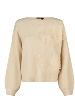 Marc Aurel Pullover  Bloem Aplicatie Beige