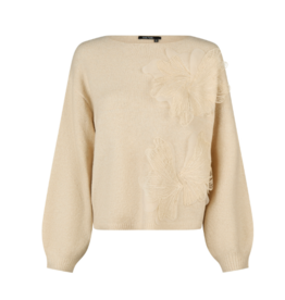 Marc Aurel Pullover  Bloem Aplicatie Beige