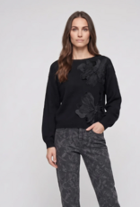 Marc Aurel Pullover  Bloem Aplicatie   Black