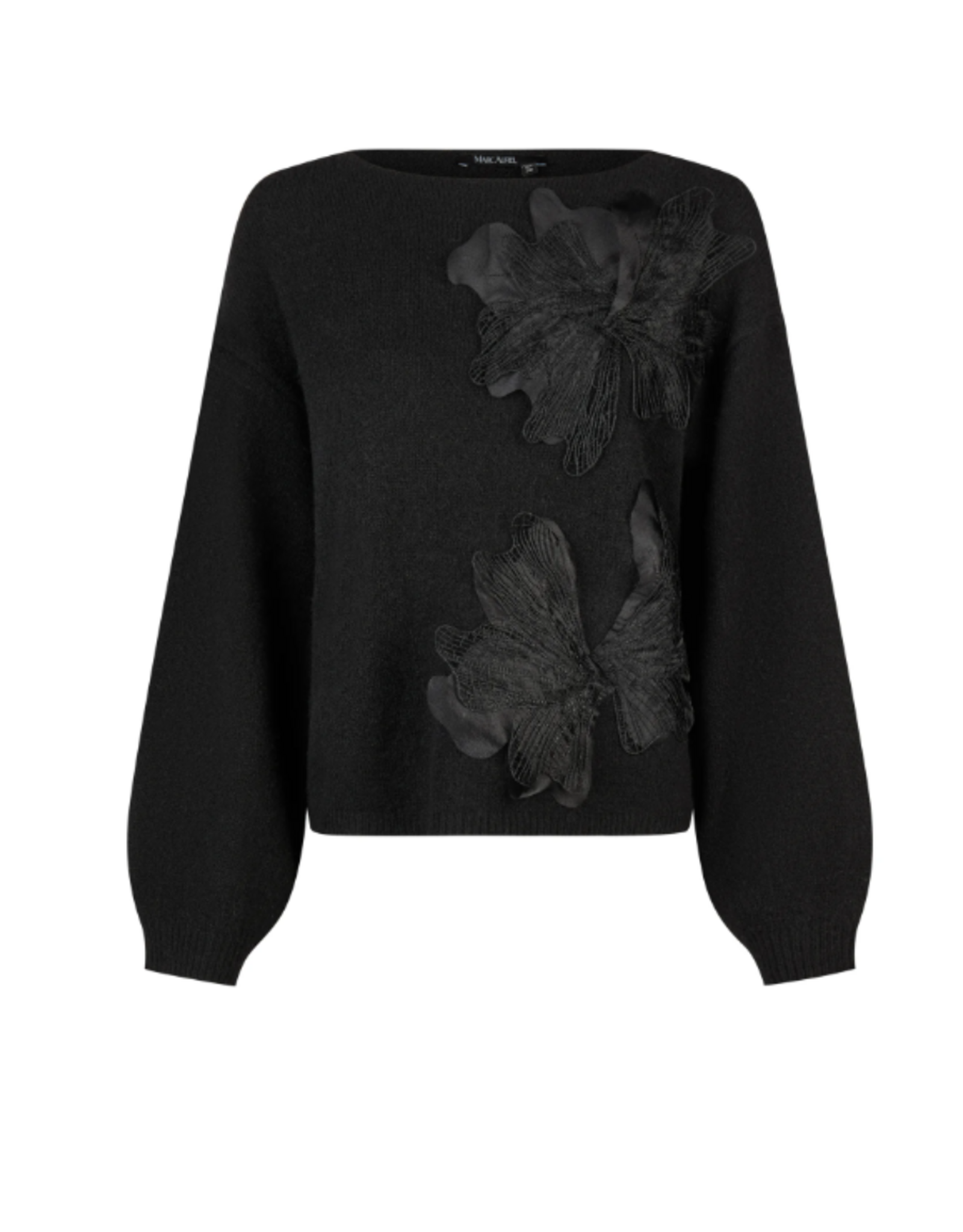 Marc Aurel Pullover  Bloem Aplicatie   Black