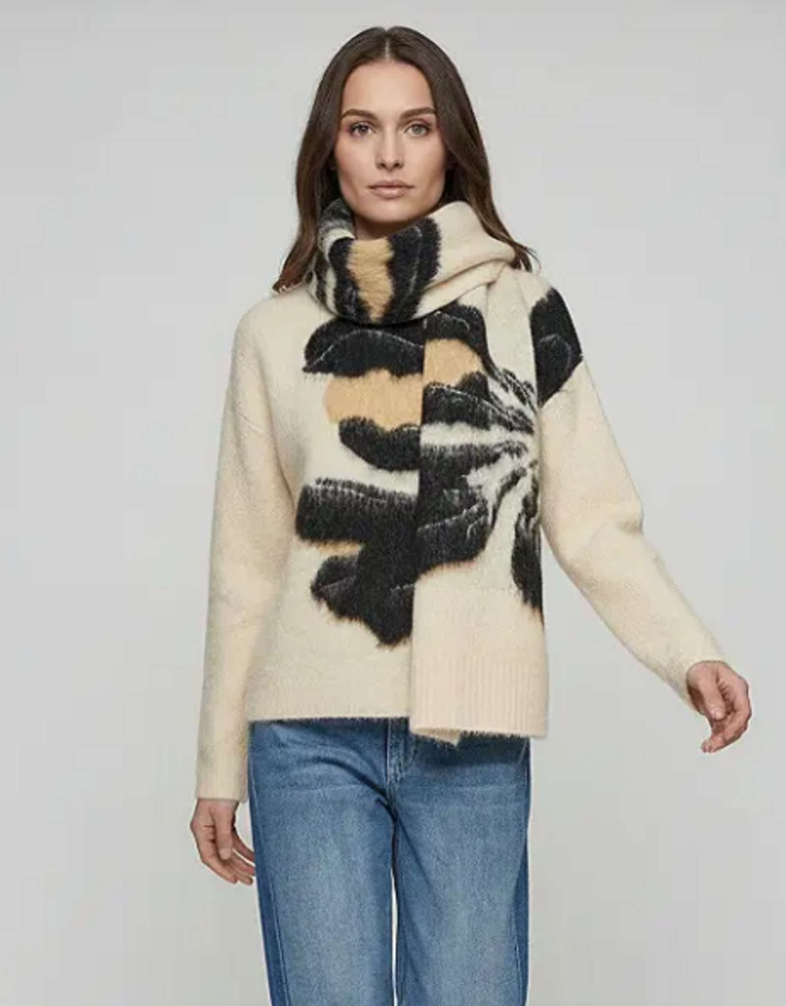 Marc Aurel Pullover Bloem Beige