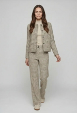 Marc Aurel Pantalon Wide Leg  Cream Zwart Melange