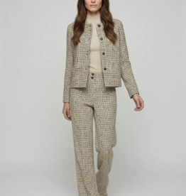 Marc Aurel Pantalon Wide Leg  Cream Zwart Melange