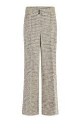 Marc Aurel Pantalon Wide Leg  Cream Zwart Melange