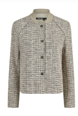 Marc Aurel Bomber Jasje  Beige Zwart Melêe Plooi Op De Rug