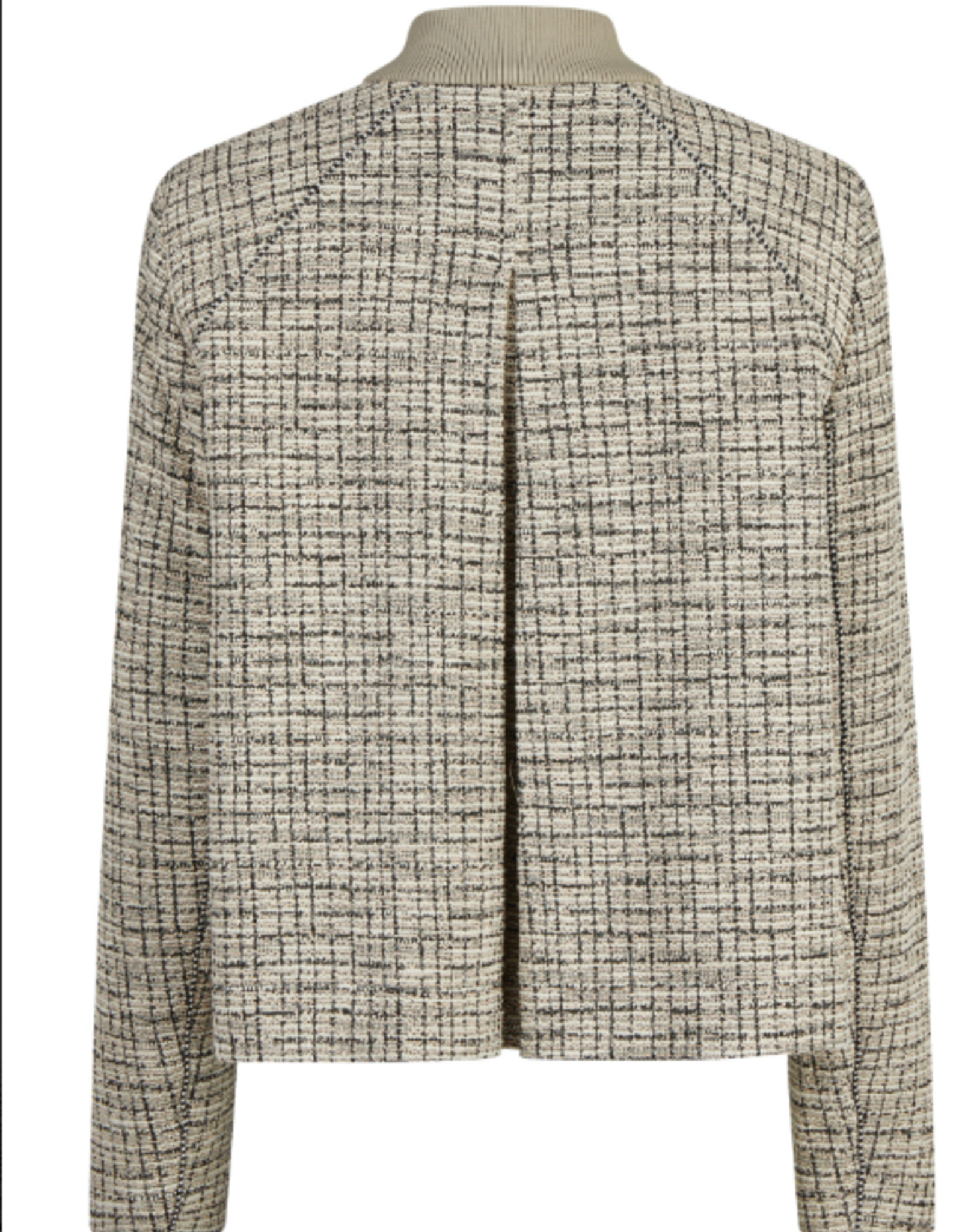 Marc Aurel Bomber Jasje  Beige Zwart Melêe Plooi Op De Rug