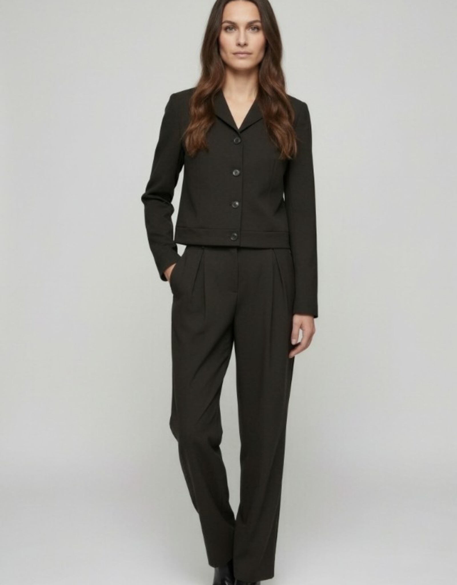 Marc Aurel Pantalon Barrel Bandplooi Zwart