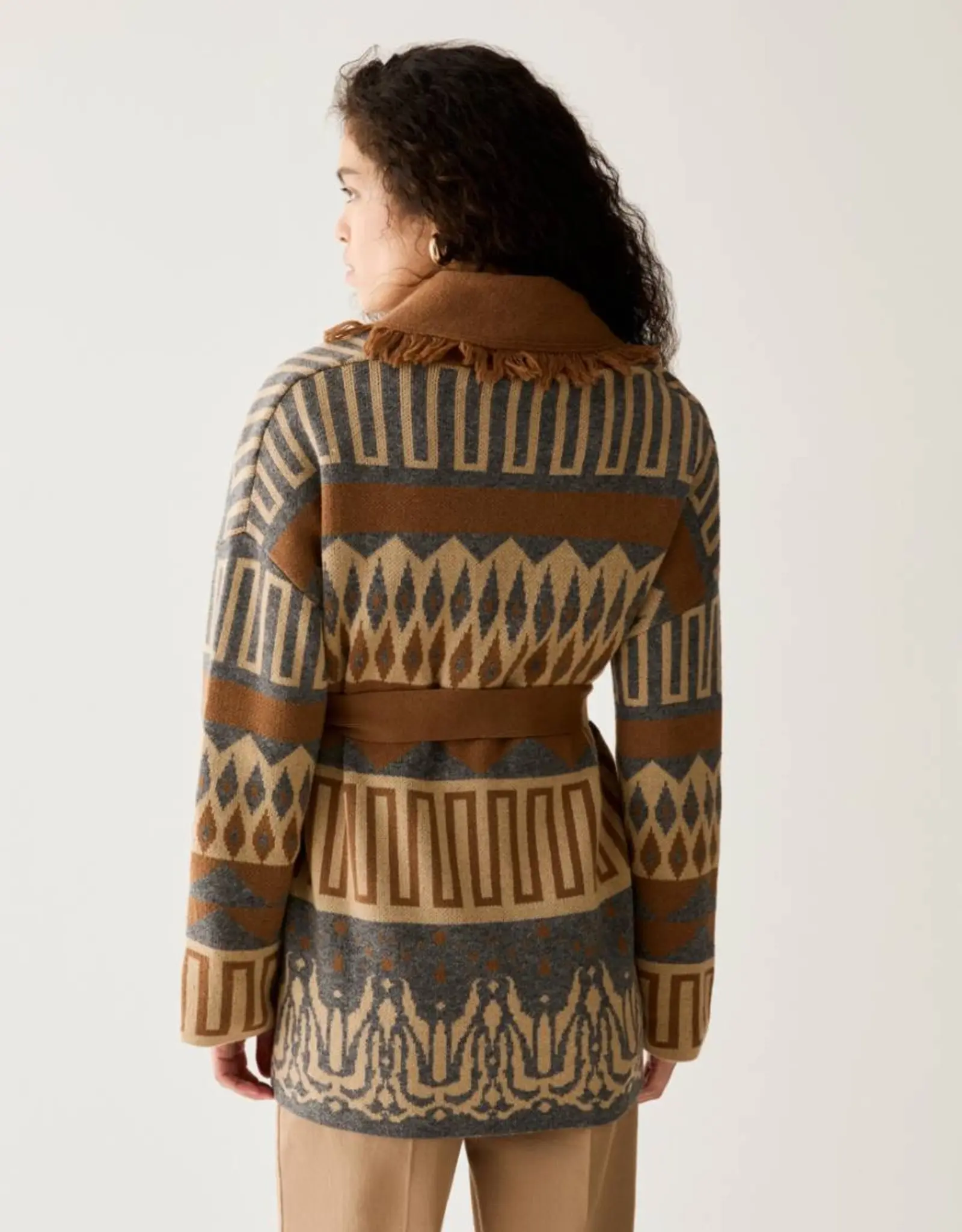 PENNYBLACK Armonioso Vest Franje Camel Grijs