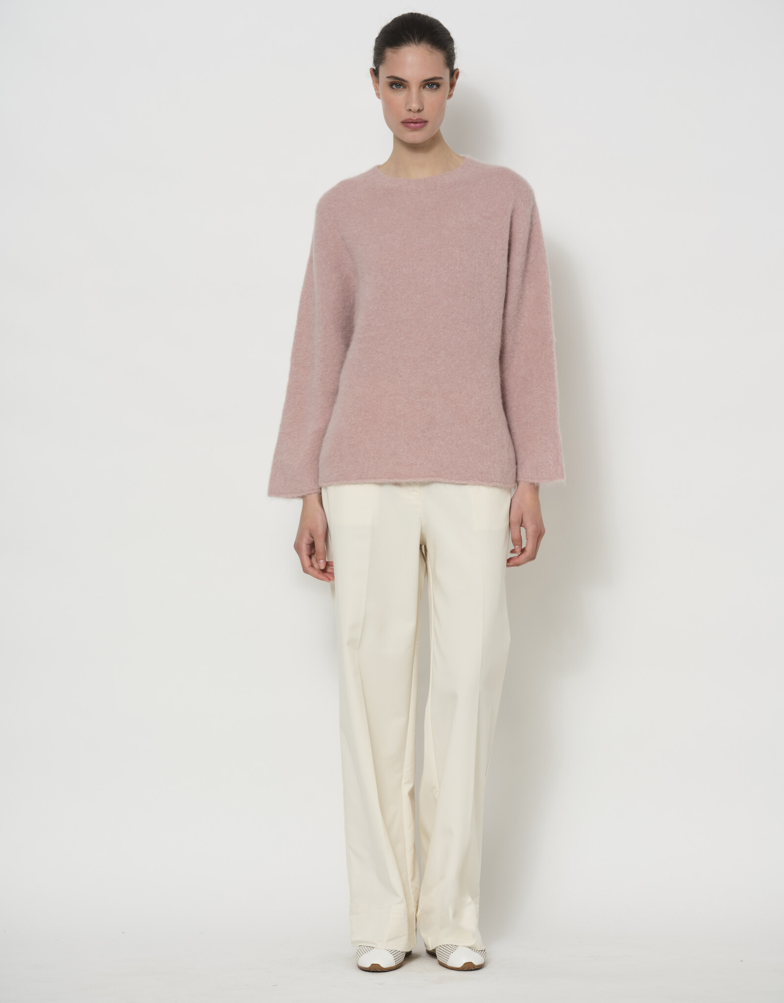 LaSalle Sweater Wide Sleeve Crew Neck Rosa