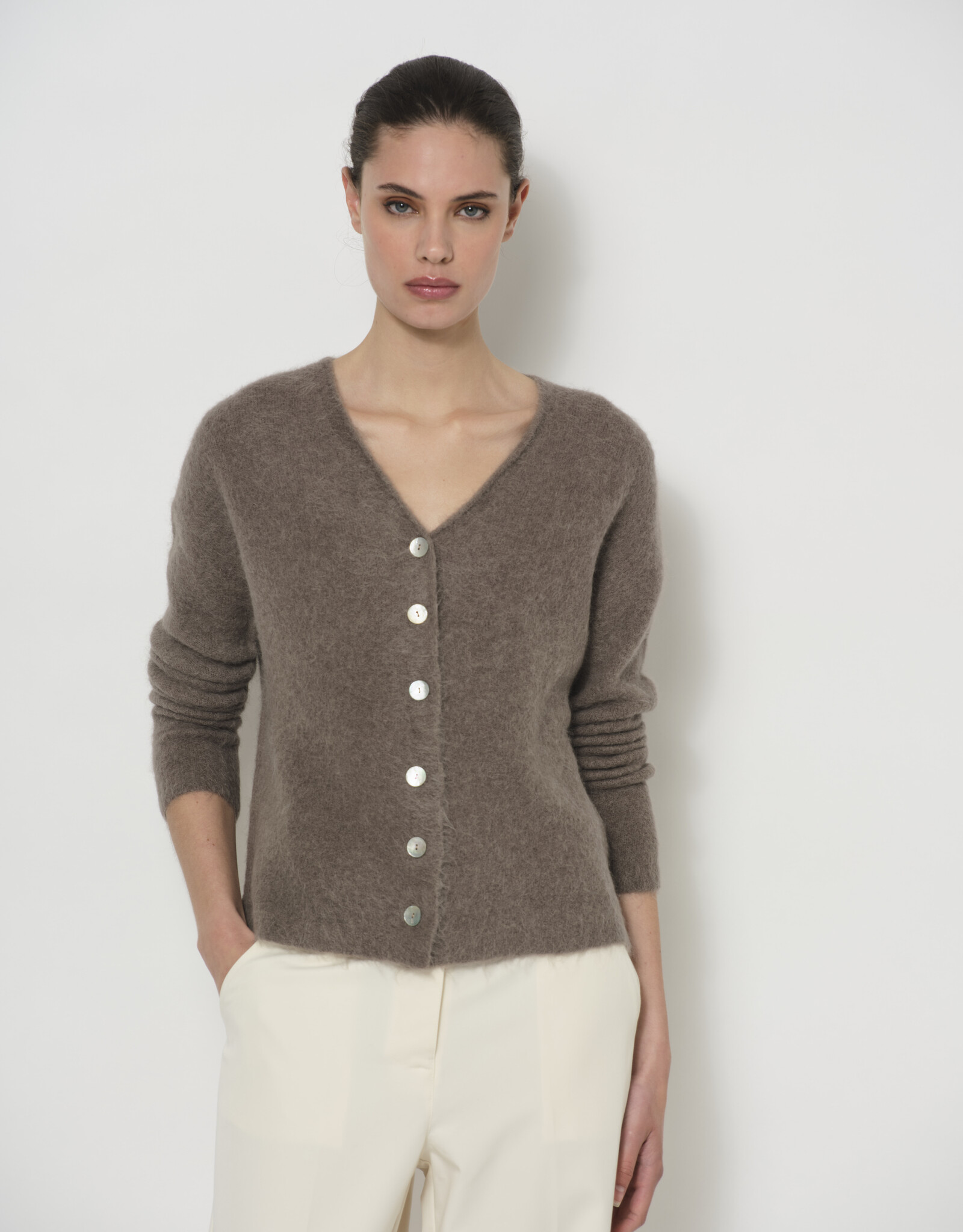 LaSalle V-Neck Vest Cashew