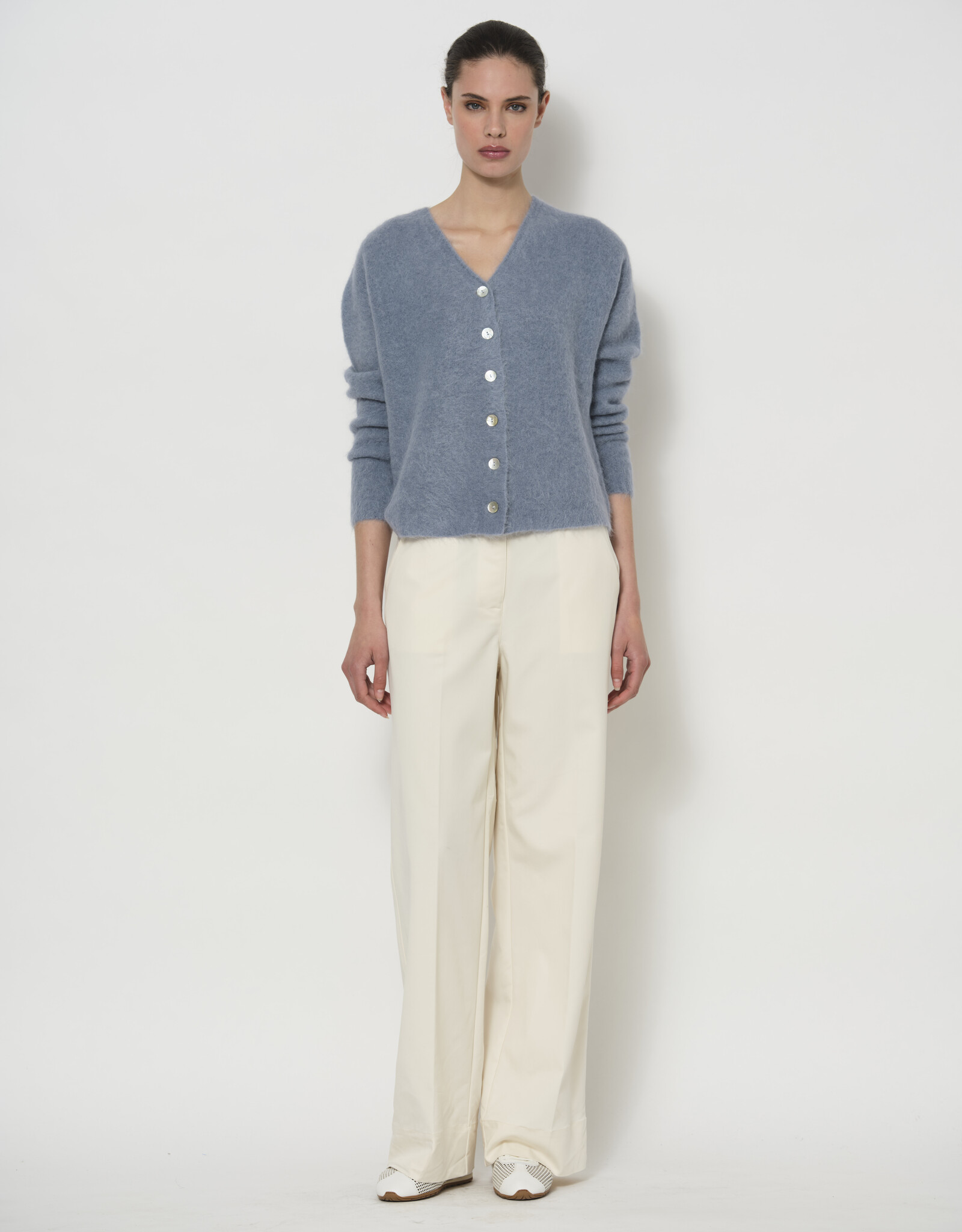 LaSalle V-Neck Vest Iron Blue