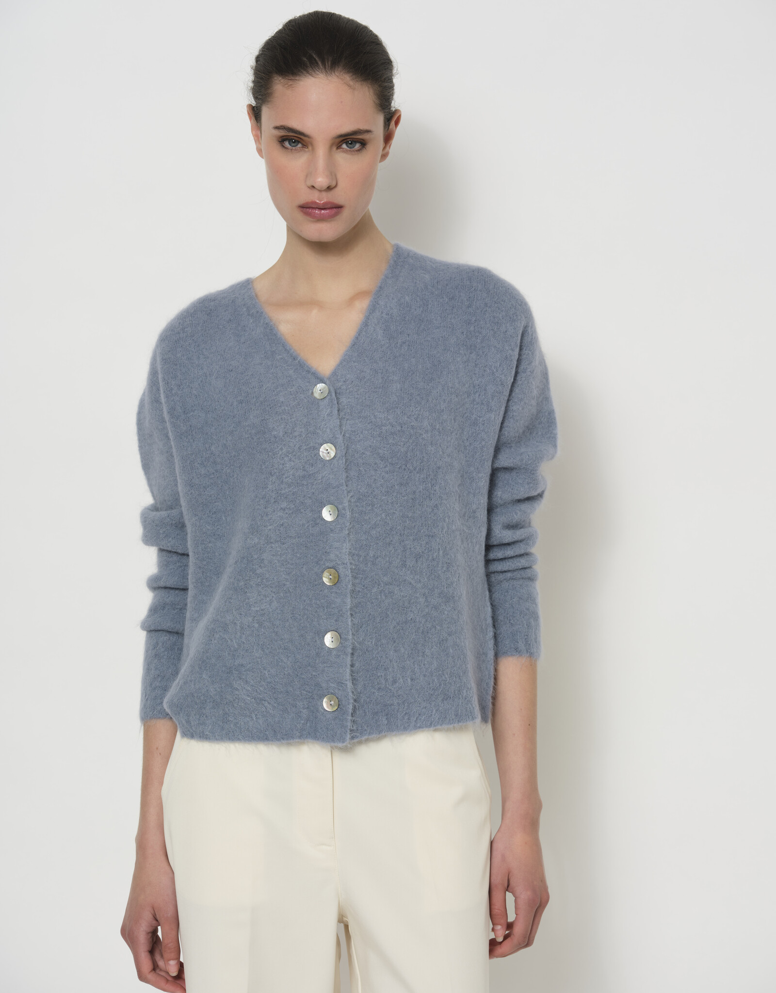 LaSalle V-Neck Vest Iron Blue