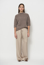 LaSalle Raised Neck Cropped Sleeve Pullover Cashew