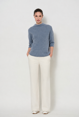 LaSalle Raised Neck Cropped Wide Sleeve Pullover Iron Blue