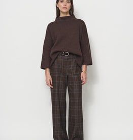 LaSalle Classic Wide Pants Check Bruin Blauw