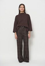 LaSalle Classic Wide Pants Check Bruin Blauw