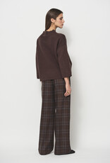 LaSalle Classic Wide Pants Check Bruin Blauw