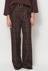 LaSalle Classic Wide Pants Check Bruin Blauw