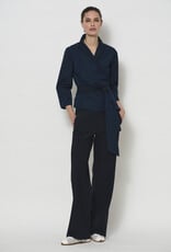 LaSalle Side Warp Blouse Navy