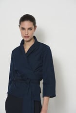 LaSalle Side Warp Blouse Navy