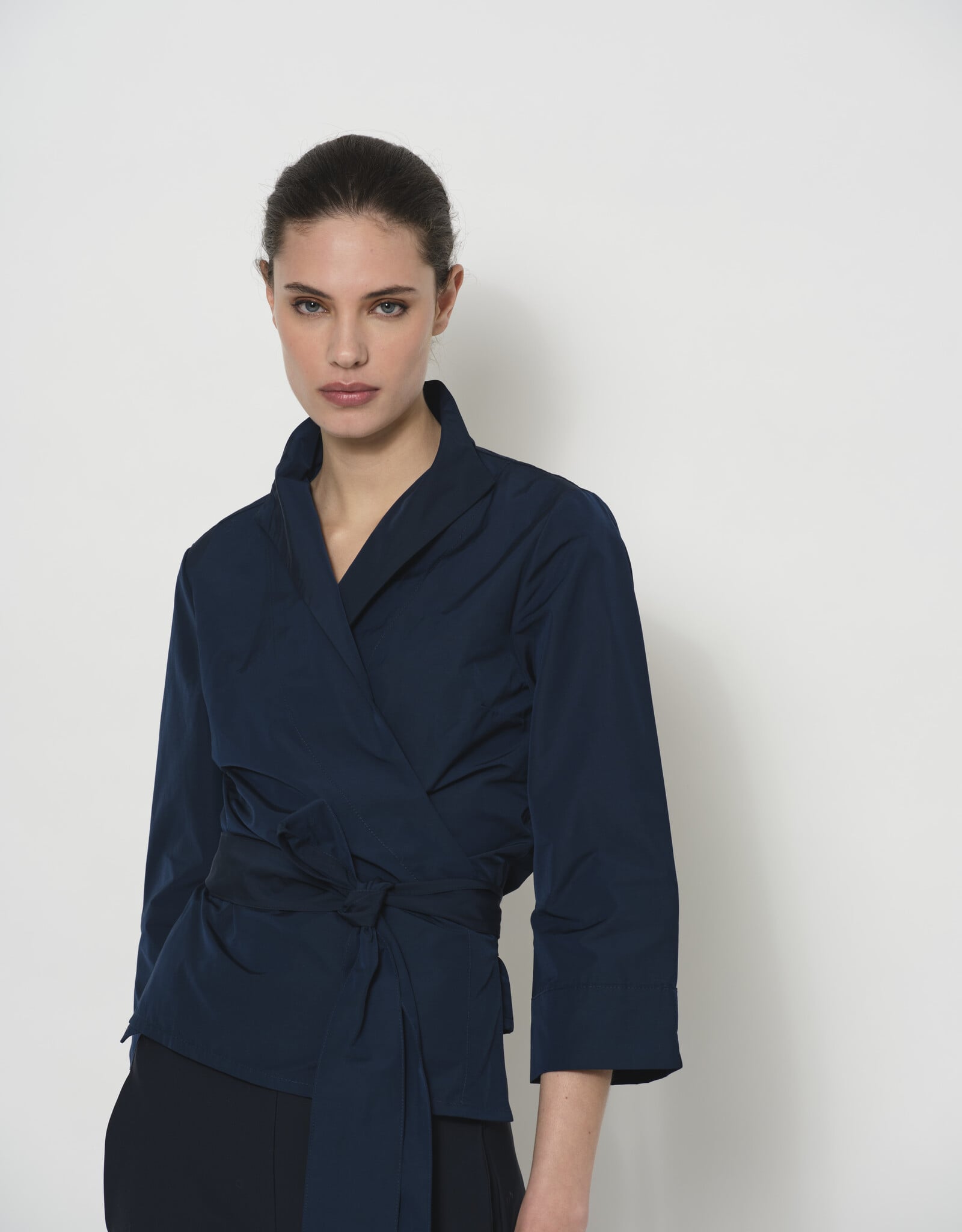 LaSalle Side Warp Blouse Navy