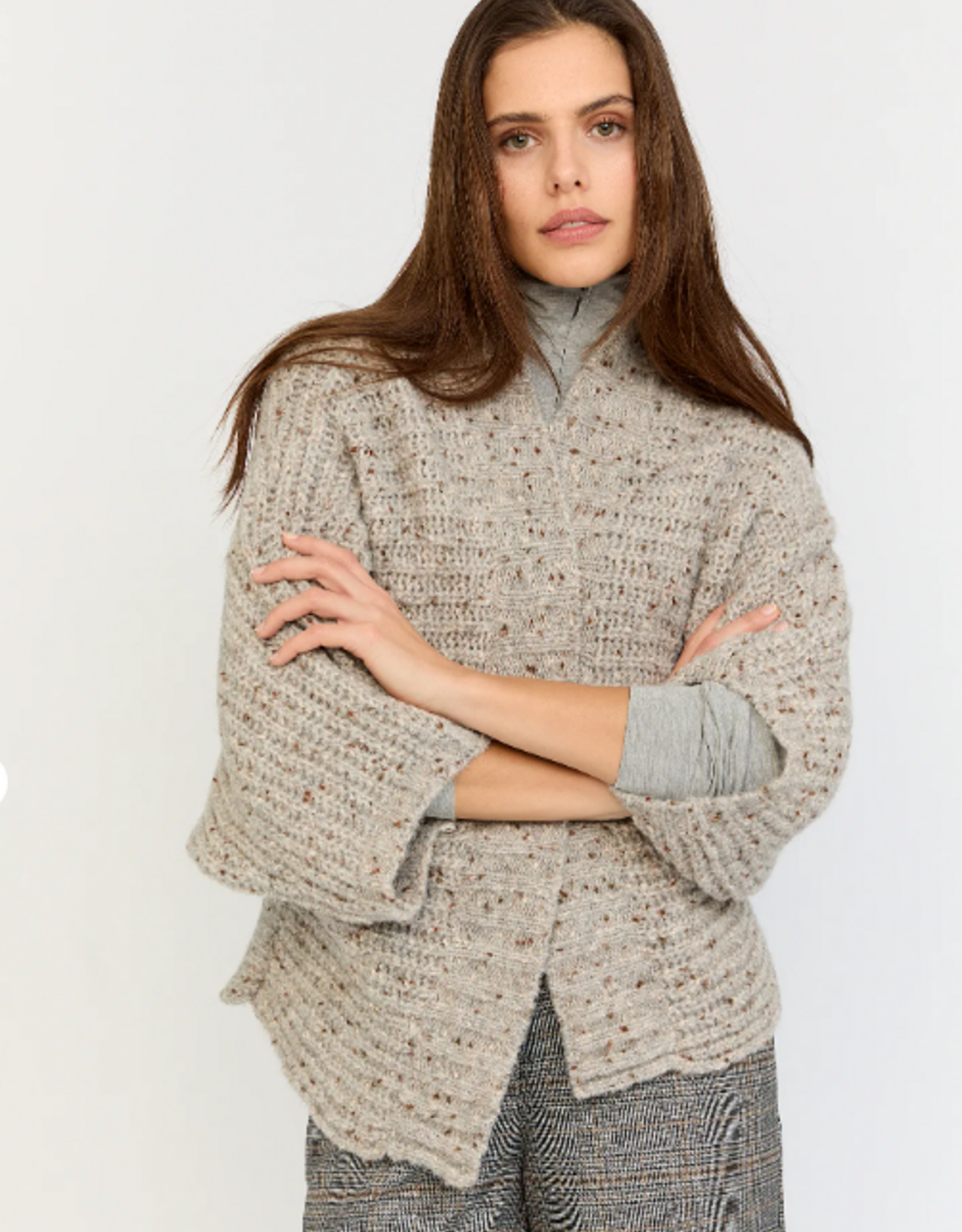 Moscow Vest Evi  Light Taupe Dessin