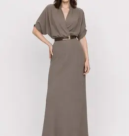 Kocca Jurk Kiriaca Taupe 3/4 Mouw