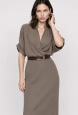 Kocca Jurk Kiriaca Taupe 3/4 Mouw