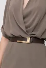 Kocca Jurk Kiriaca Taupe 3/4 Mouw