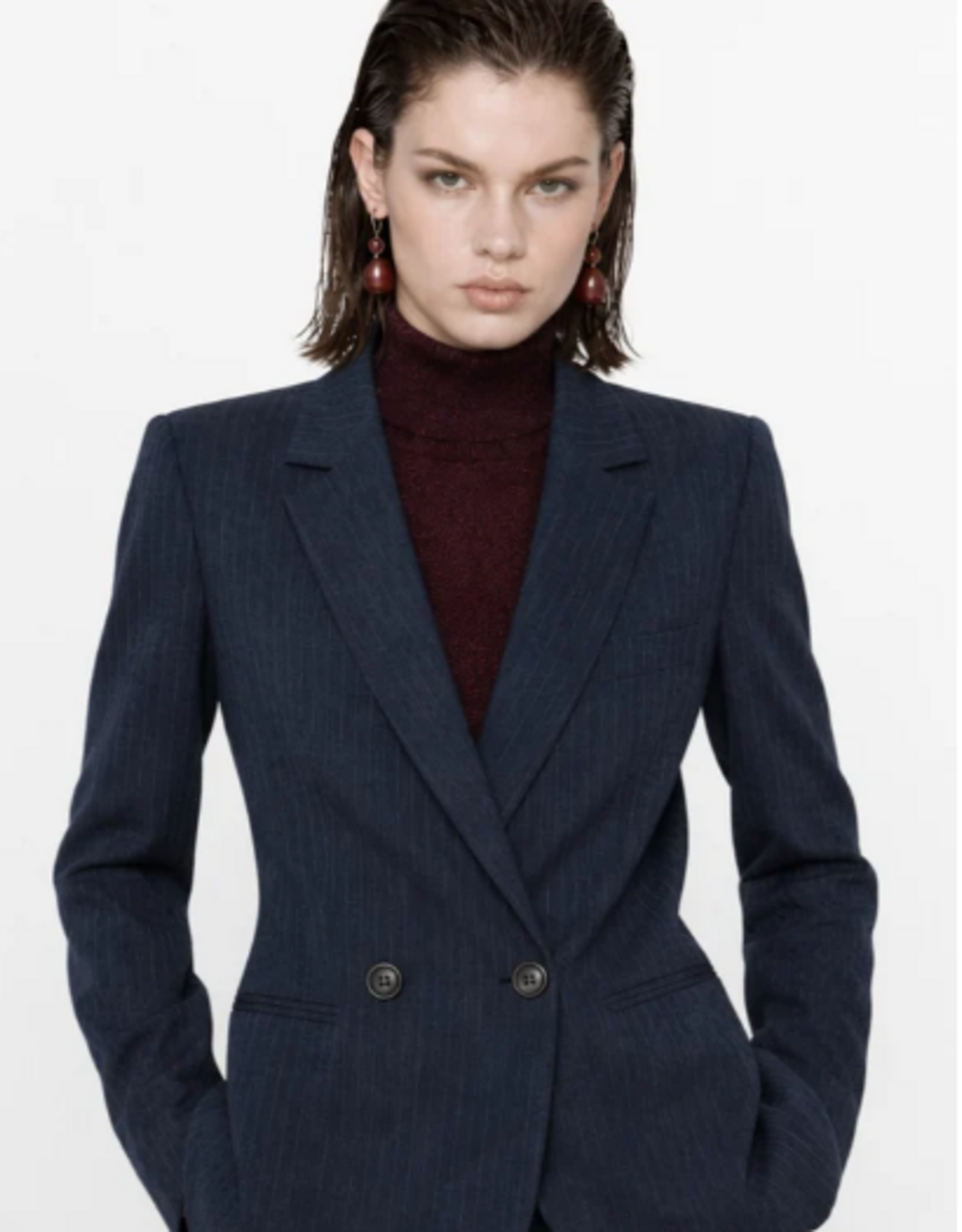 Kocca Pantalon Evodio D- Blauw Krijt Streep