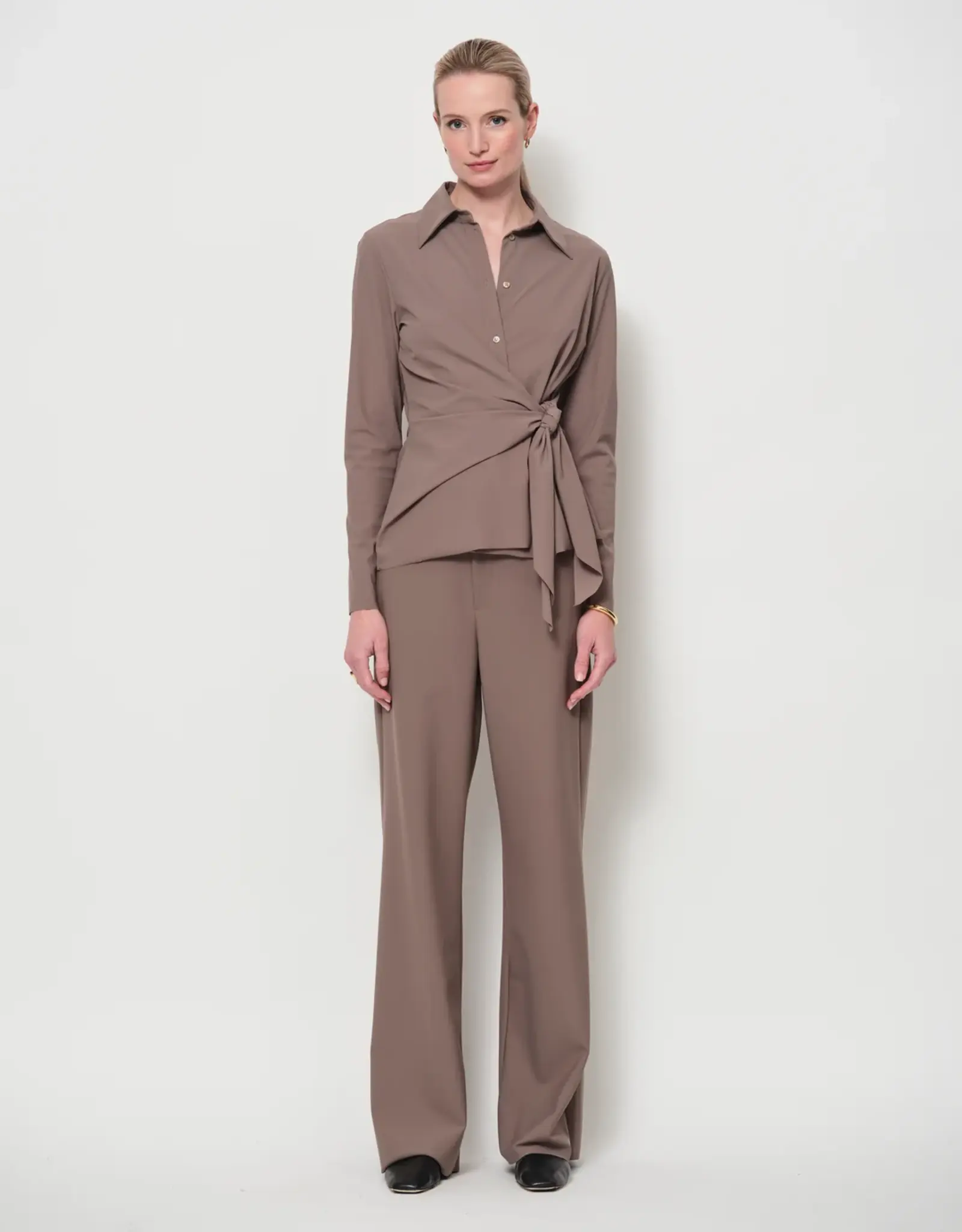 LaSalle Side Wrap Shirt Cashew
