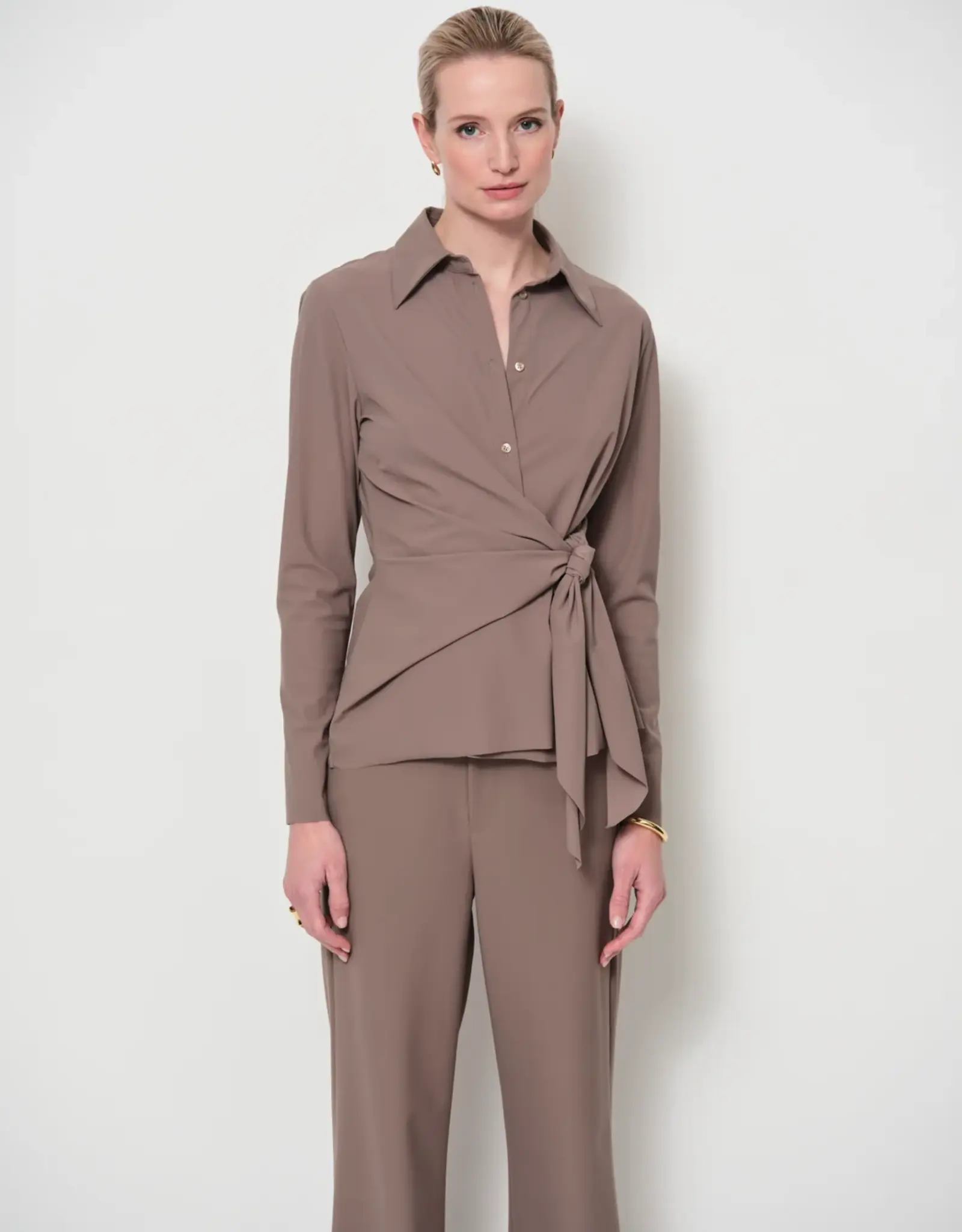 LaSalle Side Wrap Shirt Cashew