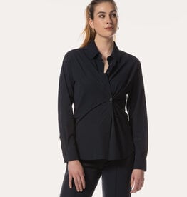 JapanTKY Rikuna Blouse Donker Blauw Met Plooi Front