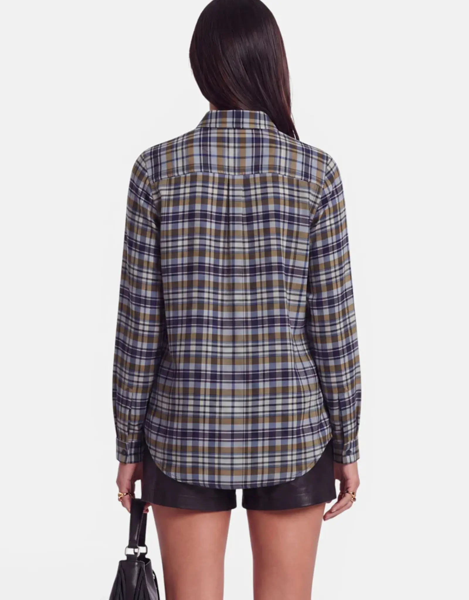 Princess goes Hollywood Blouse Olive Check Collar