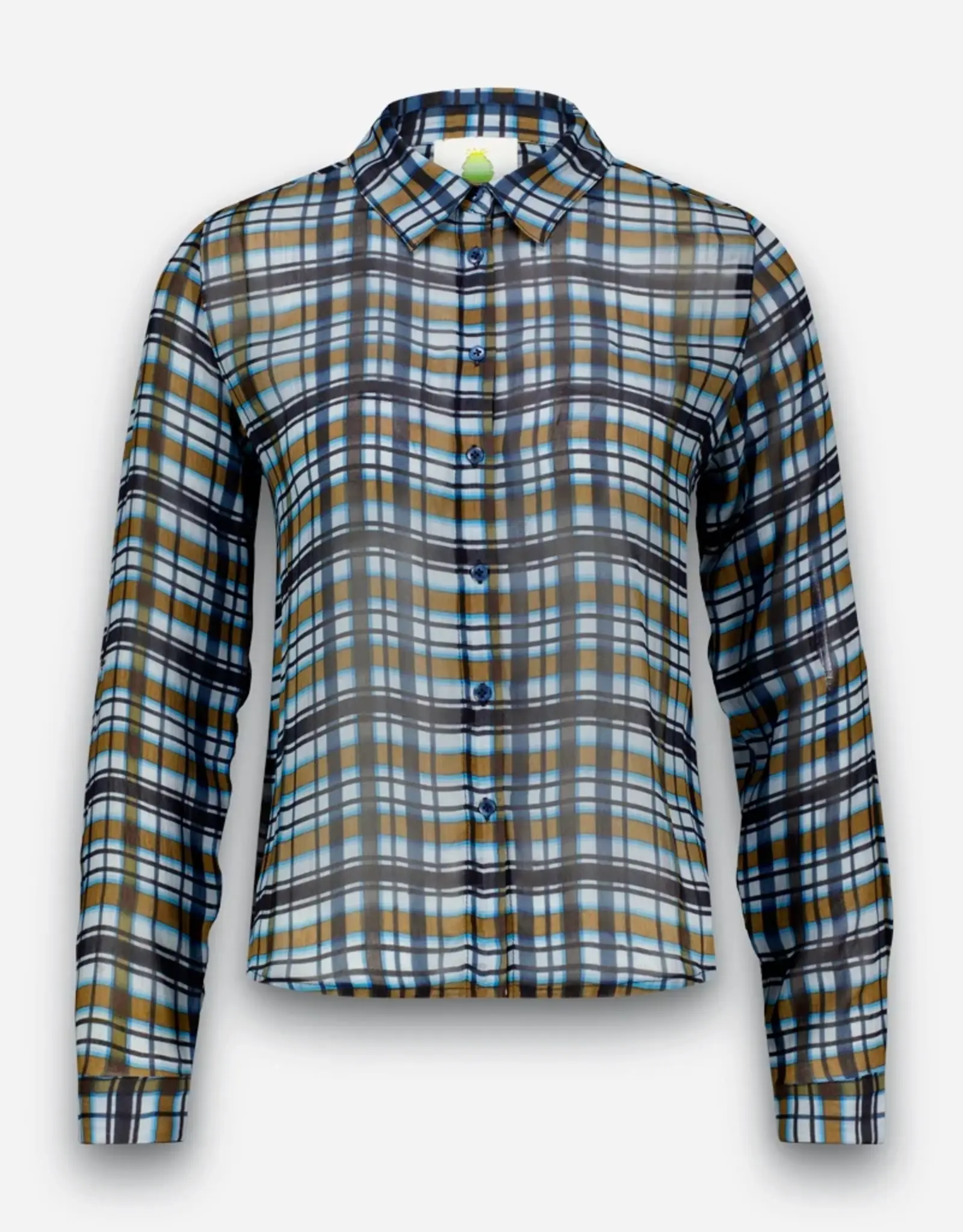 Princess goes Hollywood Blouse Olive Check Collar