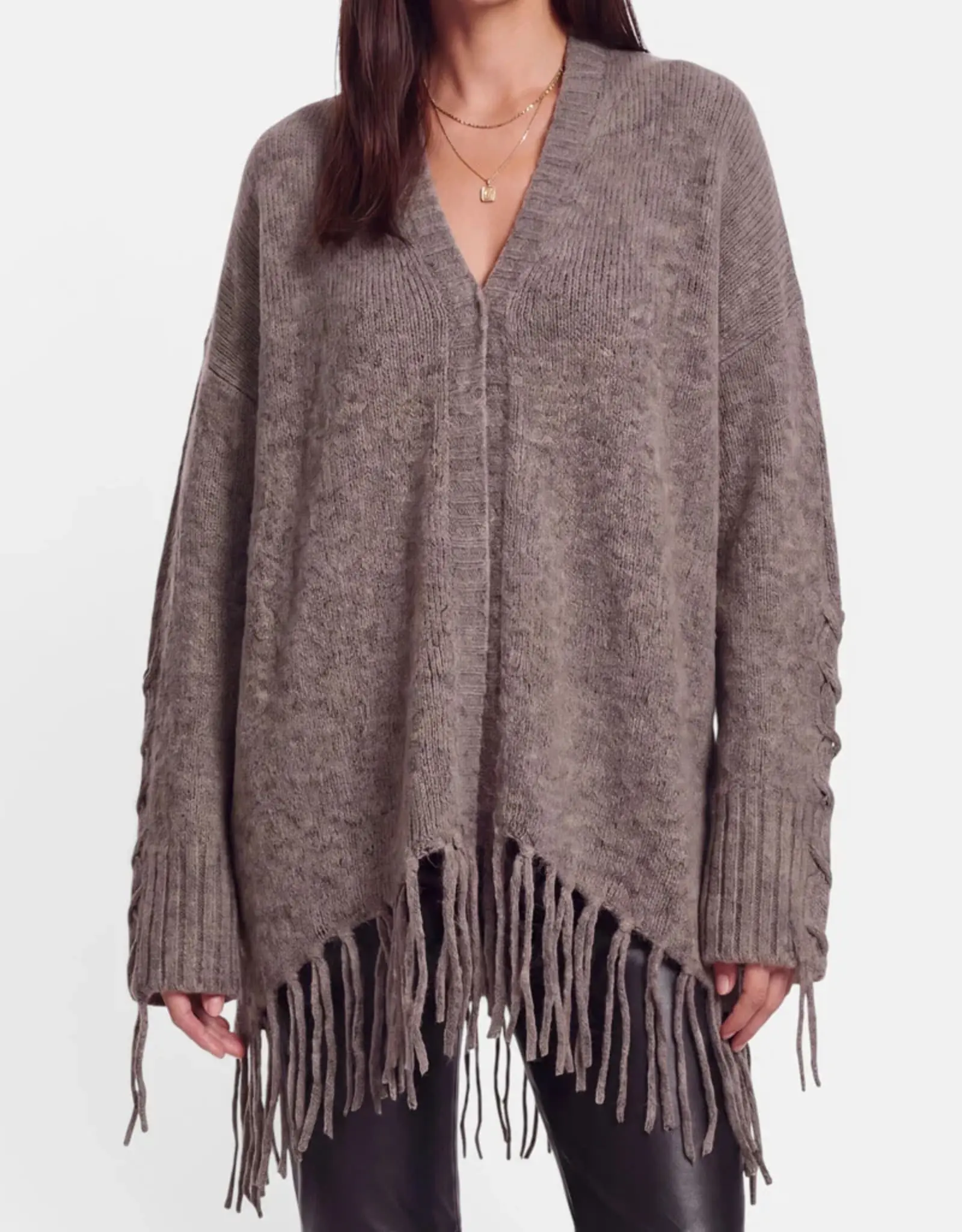 Princess goes Hollywood Vest Fringes Lace taupe