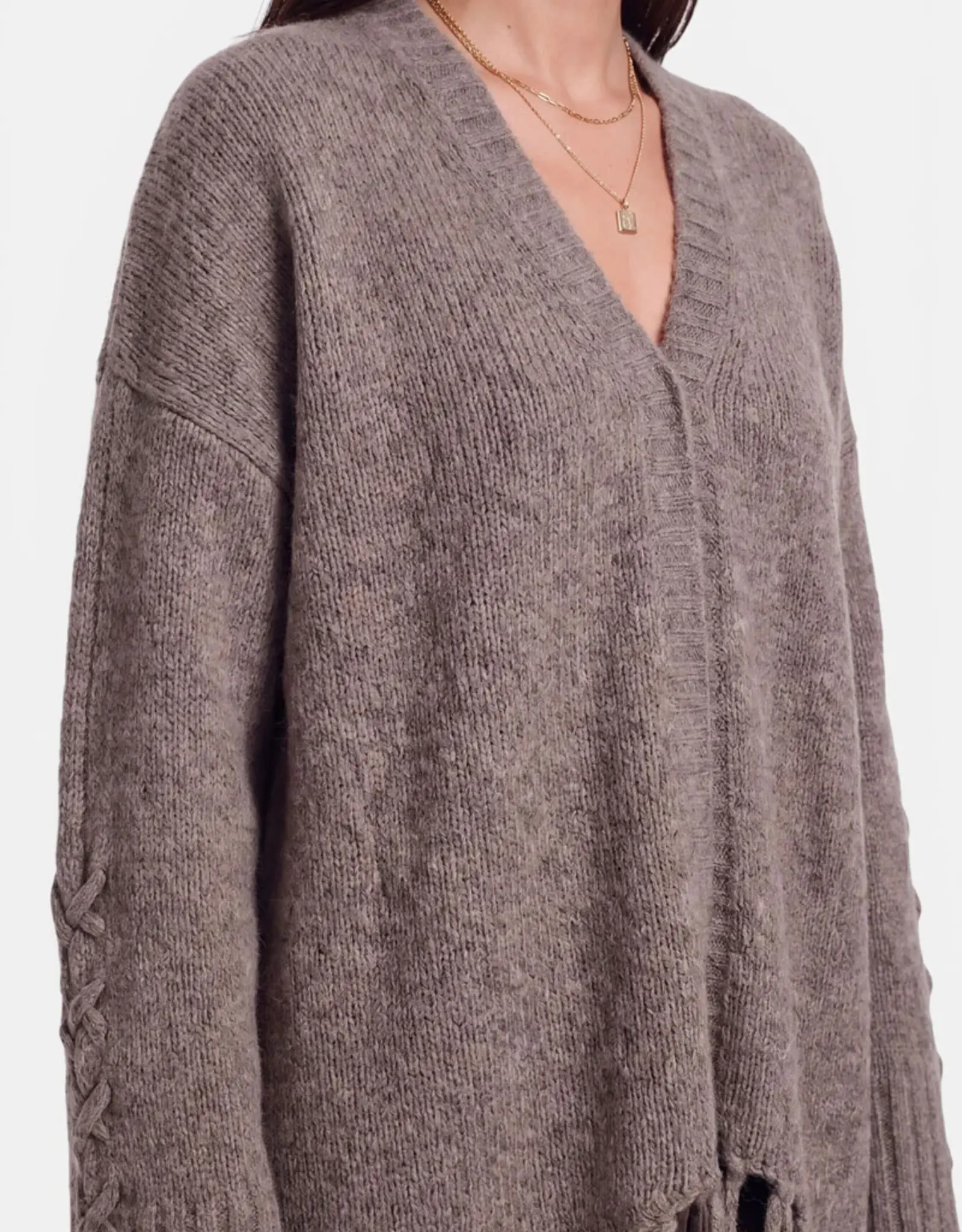 Princess goes Hollywood Vest Fringes Lace taupe