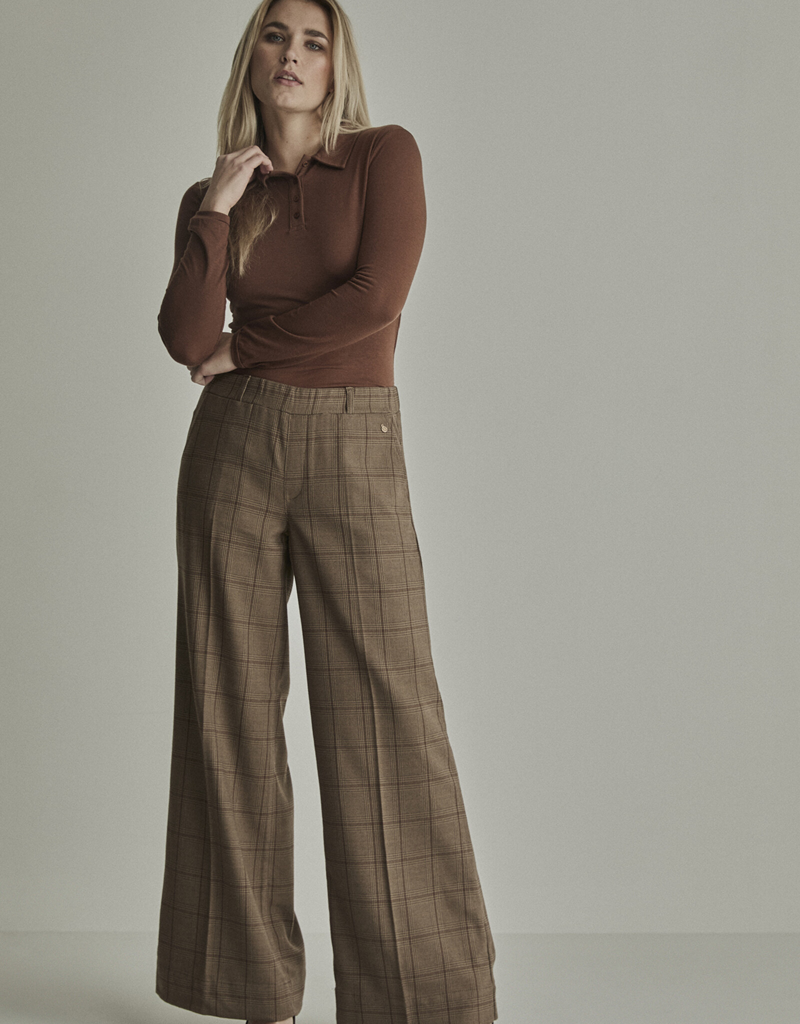 Para MI Pantalon Lizzy/ Check Deep Brown Ruit