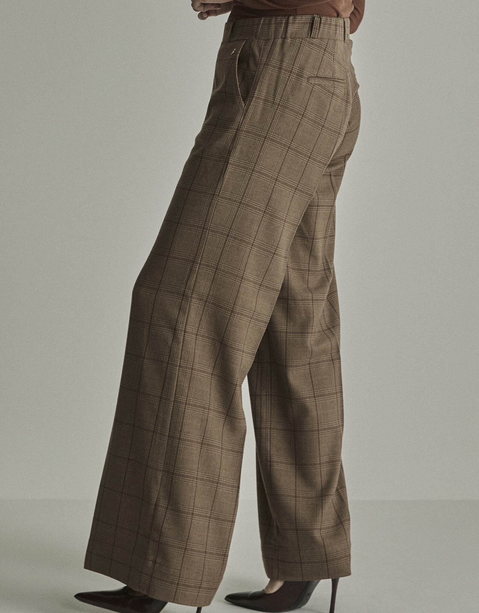Para MI Pantalon Lizzy/ Check Deep Brown Ruit