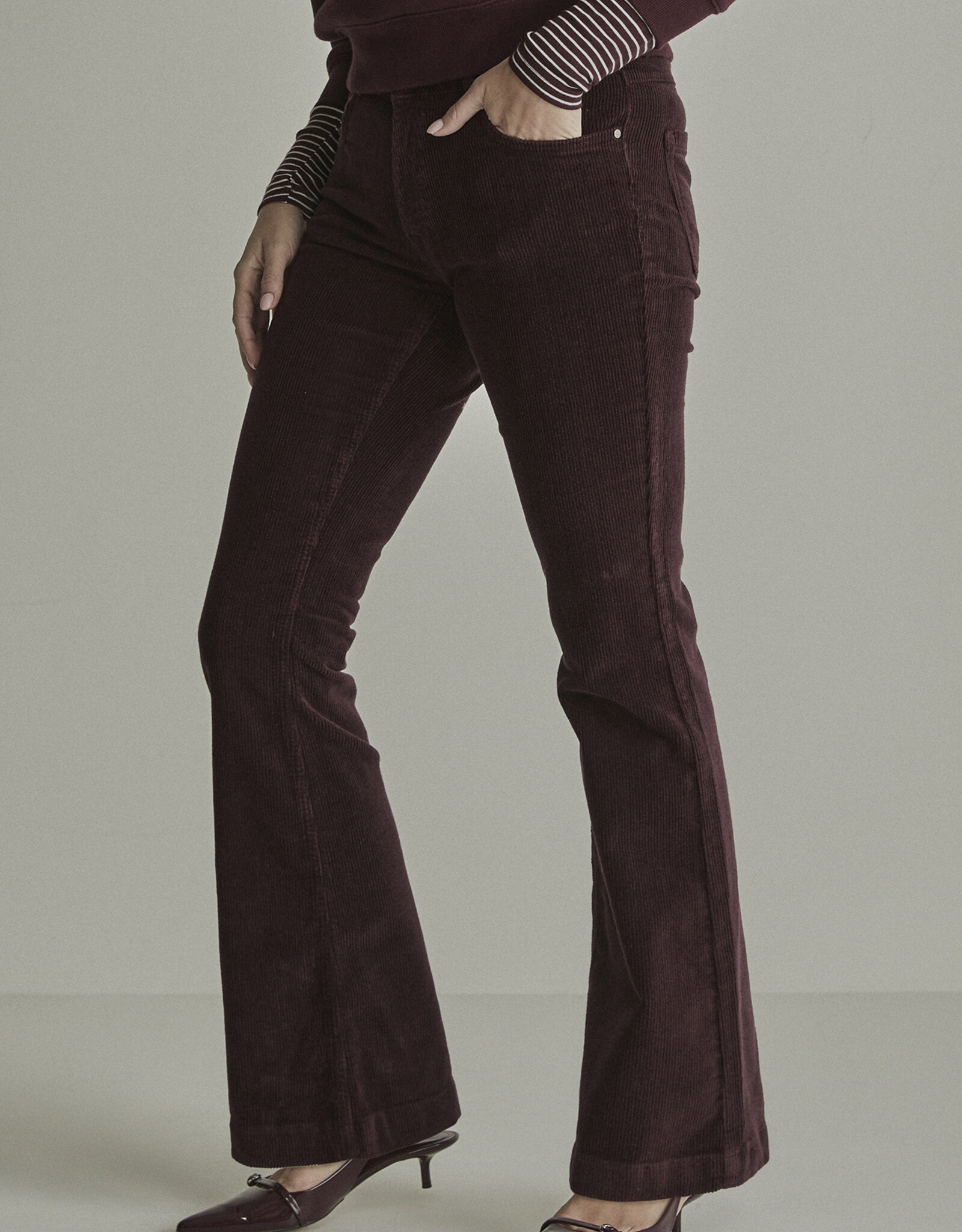 Para MI Pantalon Jade Vintage Corduroy Burgundy Red