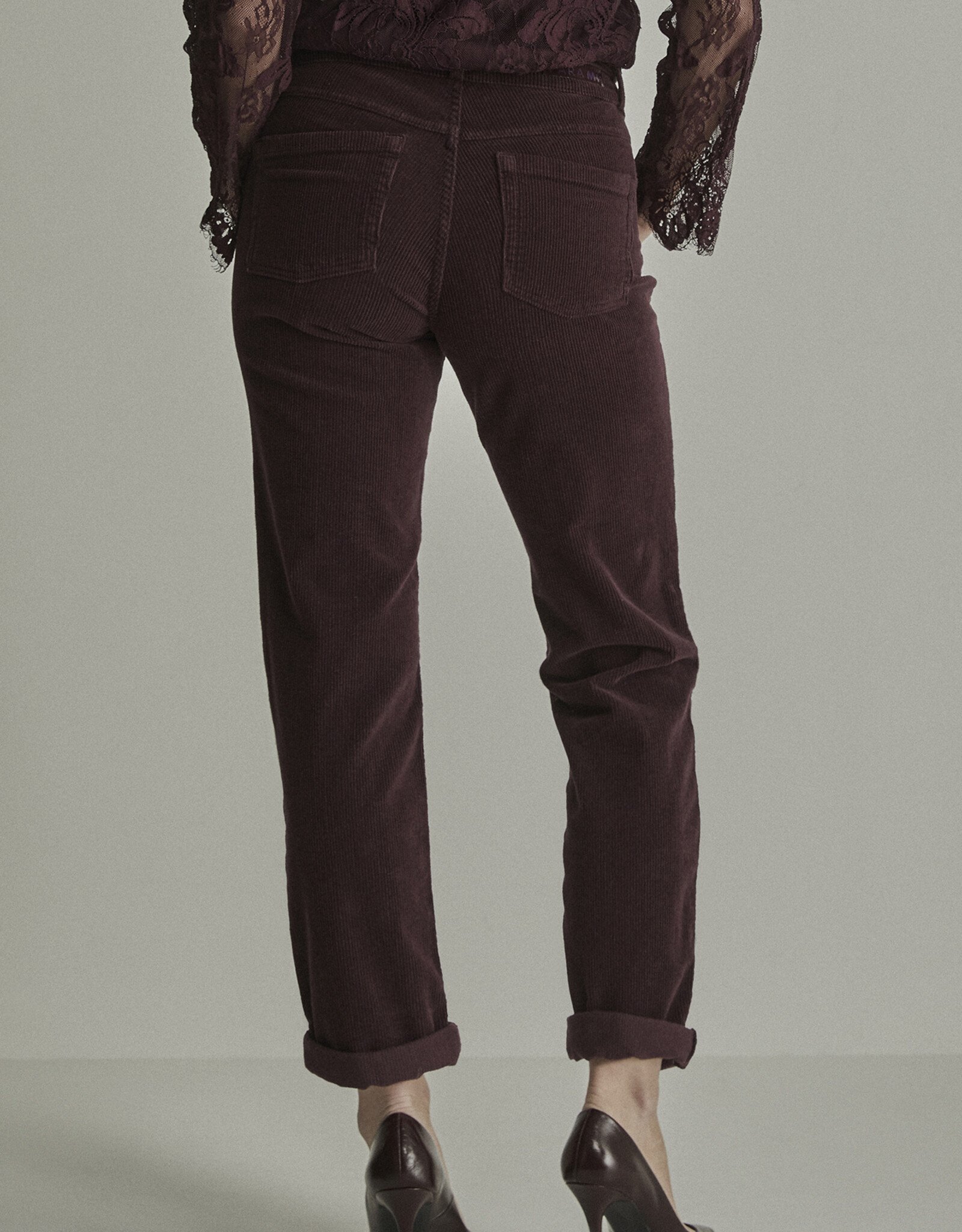 Para MI Pantalon Bobby Vintage Corduroy Burgundy Red