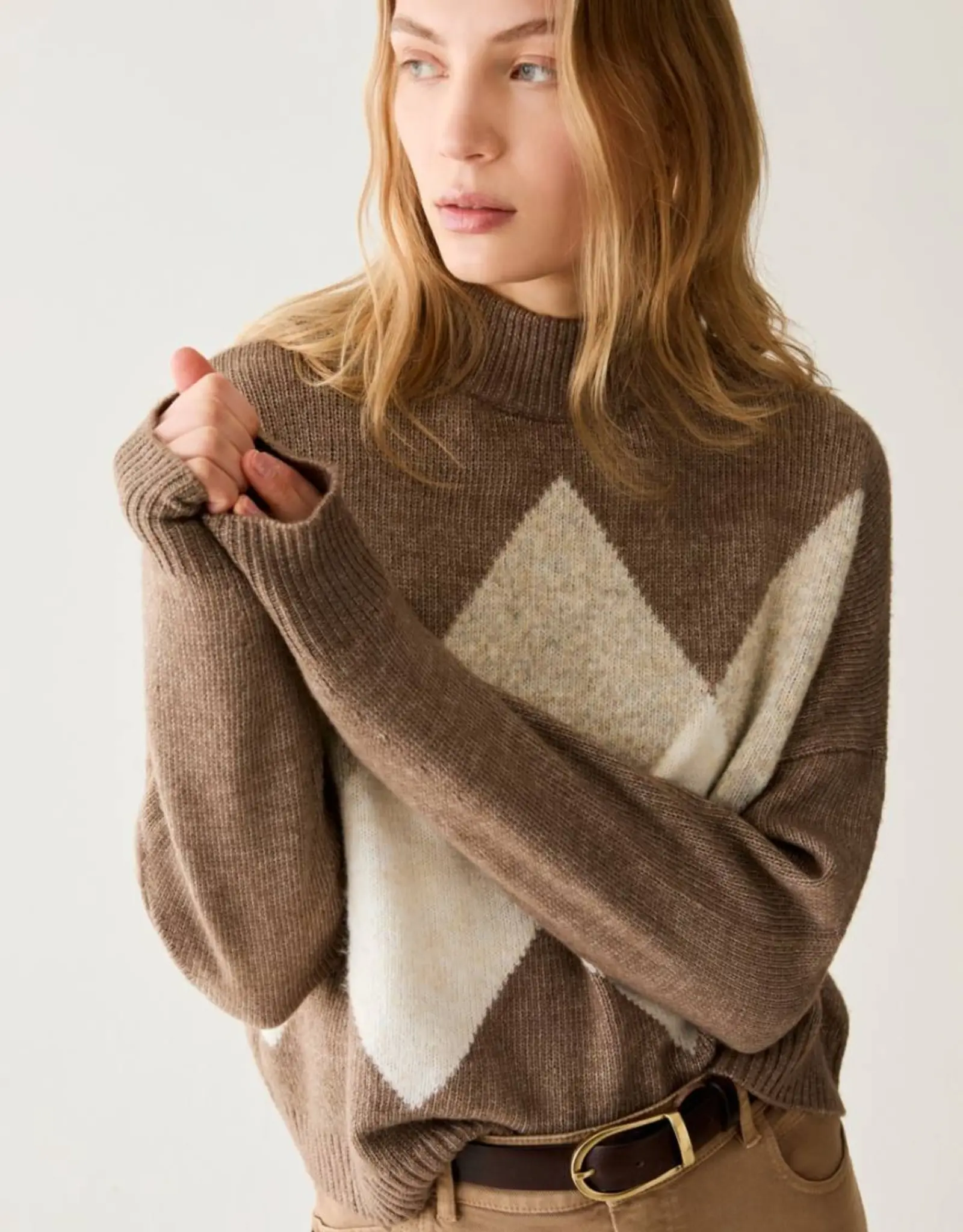 PENNYBLACK Pullover Andore Wybert Block Beige Bruin Creme