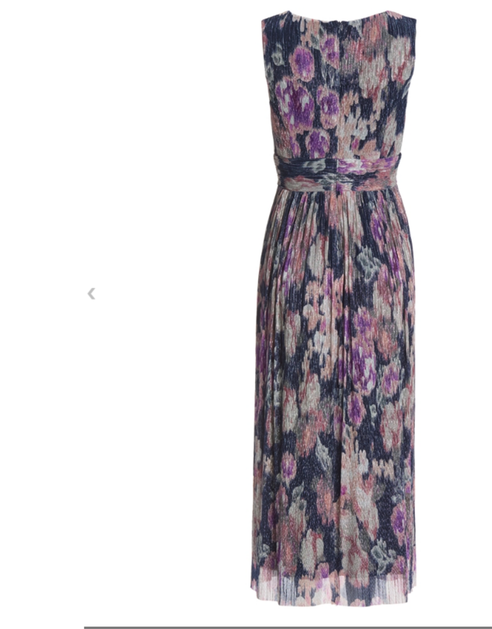 Swing Jurk Cocktail Printed Pleated Jersey V-Hals Navy/Vintage Pink