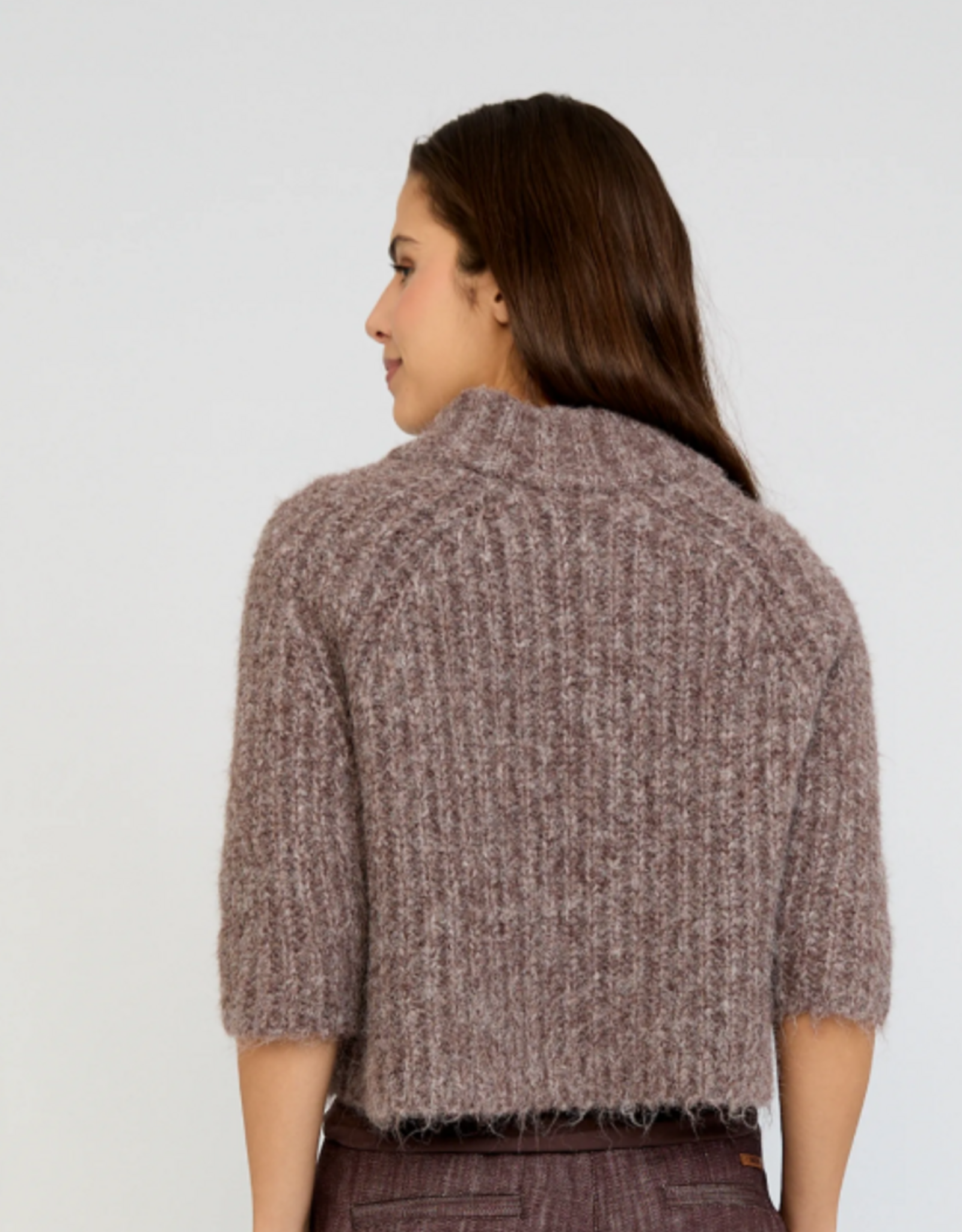 Moscow Vest Robin 3/4/ Mouw Coffee Bean Solid